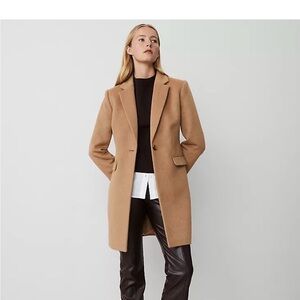 Ann Taylor Tan Women's Wool blend- Chesterfield Coat